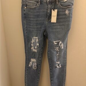 7- Blue Distressed Women Jeans